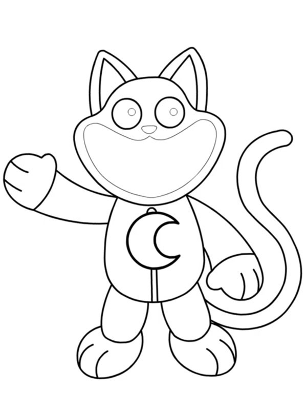 Dibujo de CatNap alegre para Colorear Dibujo de CatNap alegre para Colorear