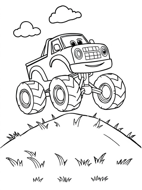 Dibujo de Monstertruck feliz para Colorear Dibujo de Monstertruck feliz para Colorear