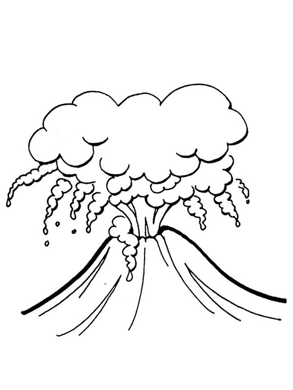 Dibujo de Erupción volcánica para Colorear Dibujo de Erupción volcánica para Colorear