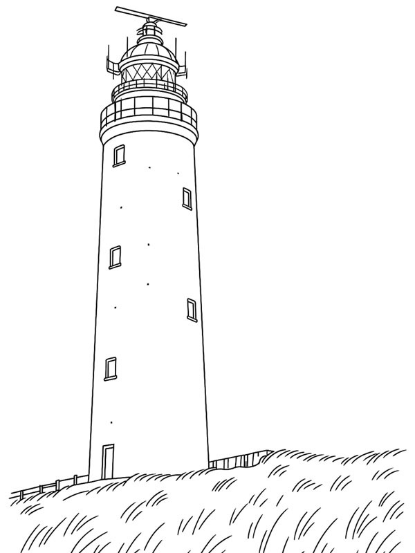 Dibujo de Faro de Texel para Colorear Dibujo de Faro de Texel para Colorear
