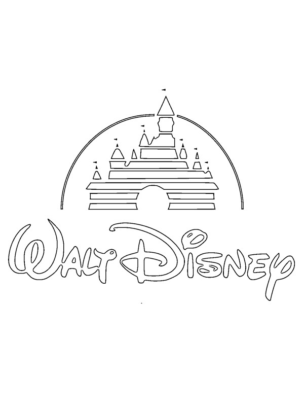 Dibujo de Logo de Walt Disney para Colorear