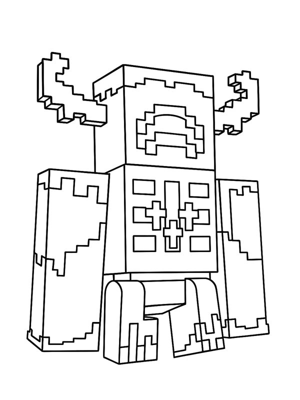 Dibujo de Warden Minecraft para Colorear Dibujo de Warden Minecraft para Colorear