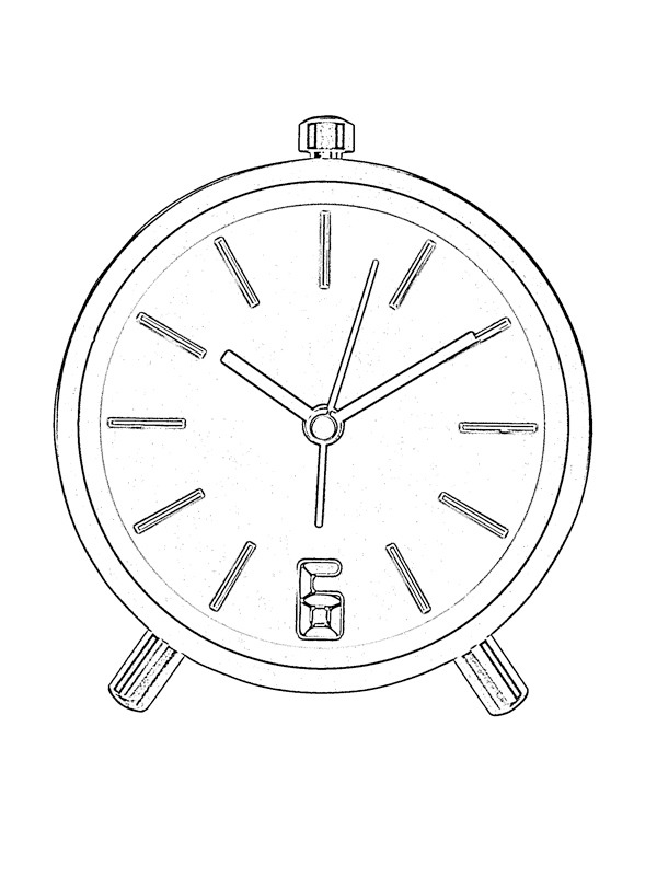 Dibujo de Reloj Despertador para Colorear
