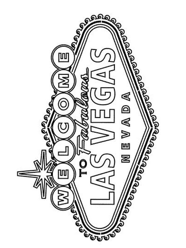Dibujo de Welcome to Las Vegas para Colorear