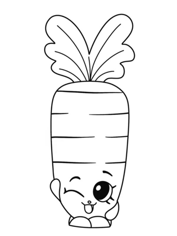 Dibujo de Wild Carrot Shopkins para Colorear Dibujo de Wild Carrot Shopkins para Colorear
