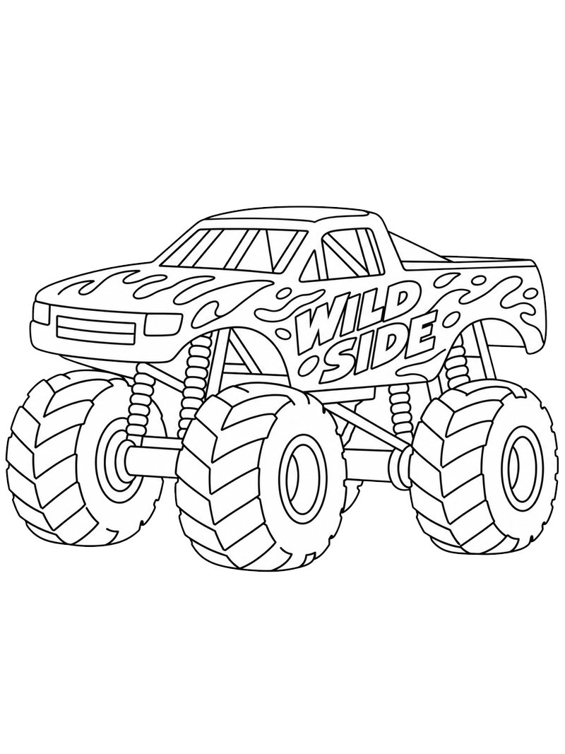 Dibujo de Monster Truck Wild Side para Colorear Dibujo de Monster Truck Wild Side para Colorear