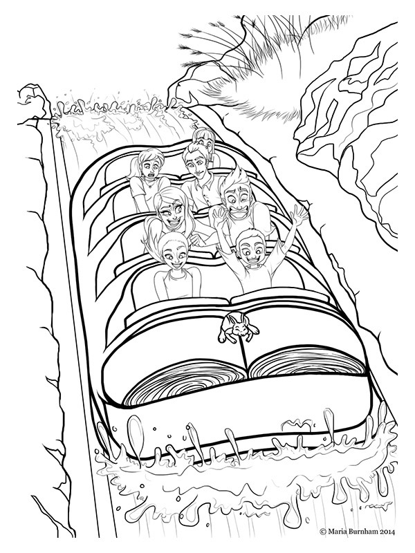 Dibujo de curso de aguas bravas para Colorear Dibujo de curso de aguas bravas para Colorear