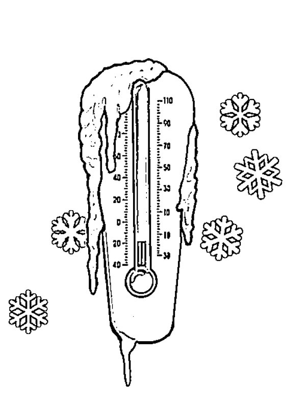 Dibujo de Termómetro de invierno para Colorear Dibujo de Termómetro de invierno para Colorear