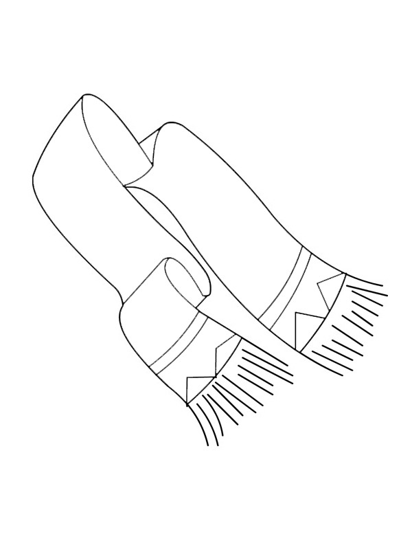 Dibujo de Bufanda de invierno para Colorear Dibujo de Bufanda de invierno para Colorear