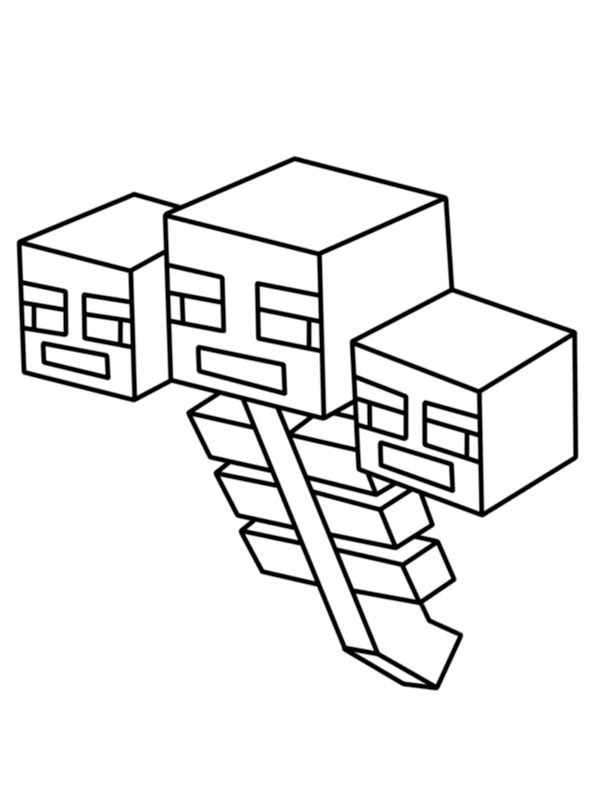 Dibujo de Wither (Minecraft) para Colorear Dibujo de Wither (Minecraft) para Colorear