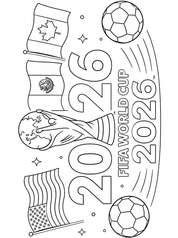 Dibujo de Copa Mundial de la FIFA 2026 para Colorear