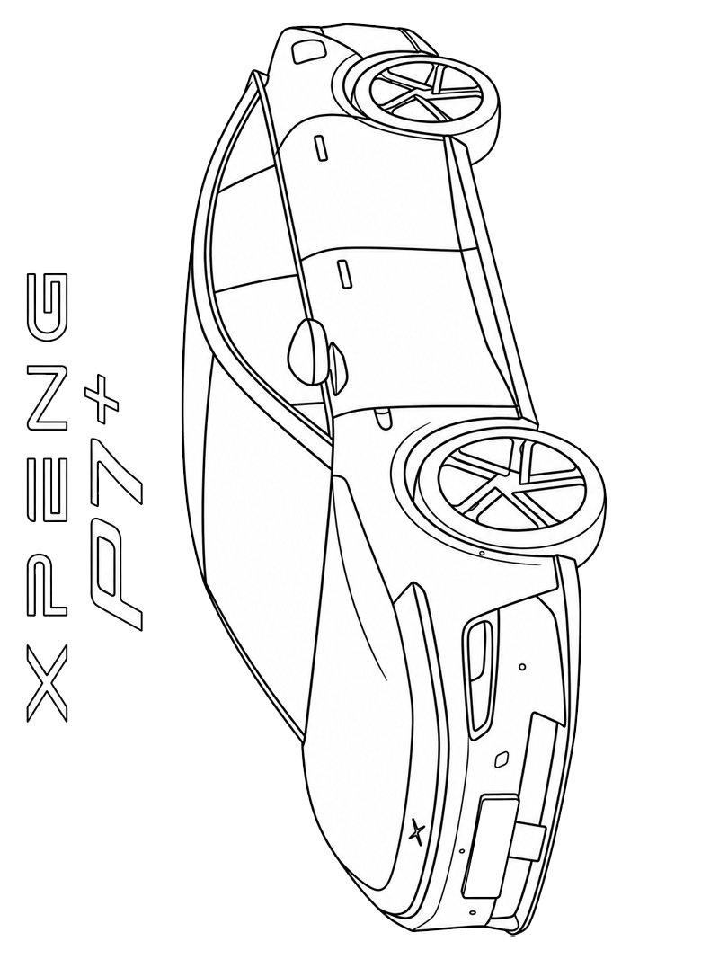 Dibujo de Xpeng p7+ para Colorear Dibujo de Xpeng p7+ para Colorear