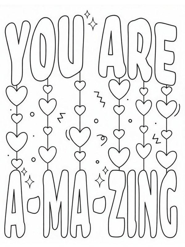 Dibujo de You Are Amazing para Colorear