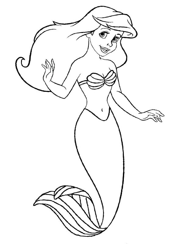 Dibujo de Sirena Ariel para Colorear Dibujo de Sirena Ariel para Colorear