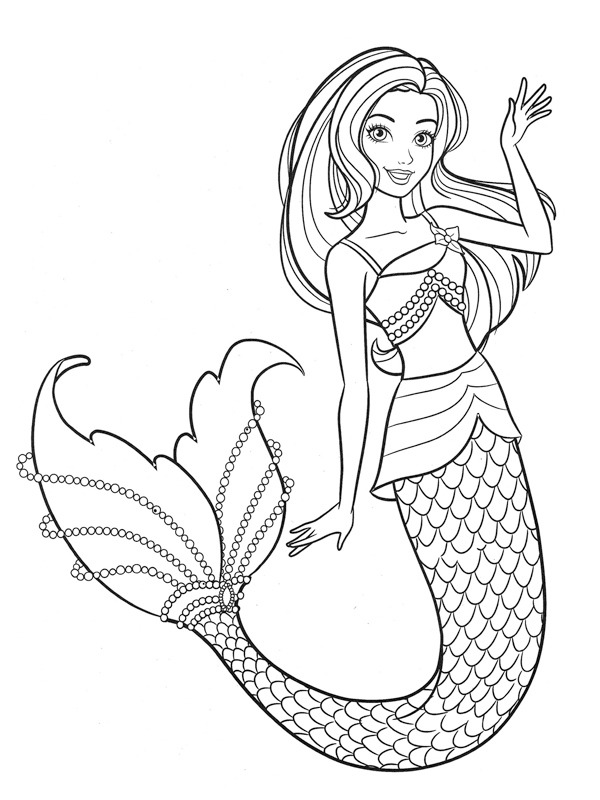 Dibujo de Barbie sirenita para Colorear Dibujo de Barbie sirenita para Colorear