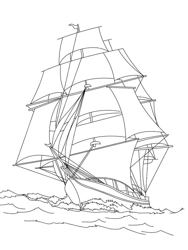 Dibujo de Barco de vela para Colorear