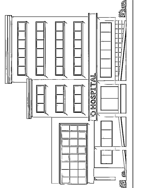 Dibujo de Hospital para Colorear Dibujo de Hospital para Colorear