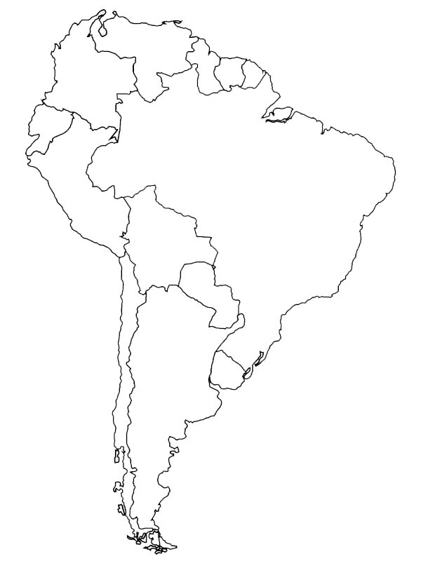 Dibujo de América del Sur para Colorear
