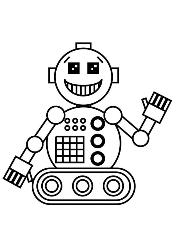 Dibujo de Robot saludando para Colorear Dibujo de Robot saludando para Colorear