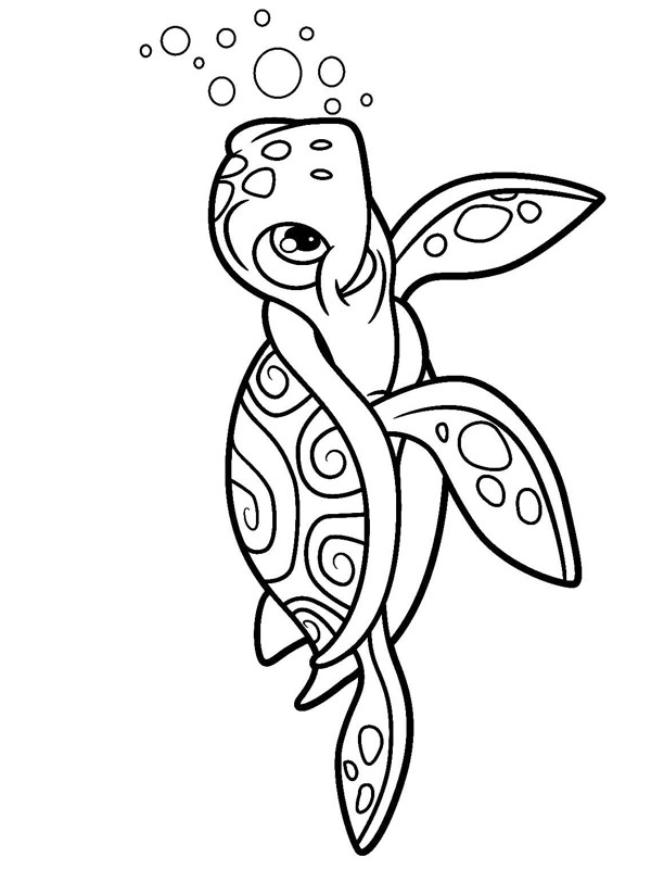 Dibujo de Tortuga nadadora para Colorear Dibujo de Tortuga nadadora para Colorear